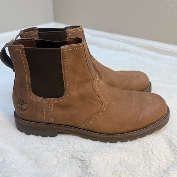 Timberland Men’s Larchmont Brown Mid Chelsea Slip-on Boot - Sz 12 - Picture 2 of 13
